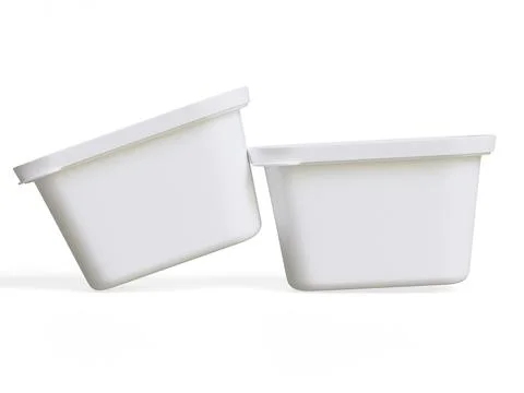 Realistic plastic container packaging or plastic food for mockup collection  Stock-Illustration