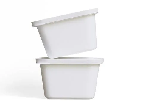 Realistic plastic container packaging or plastic food for mockup collection  Stock Illustration