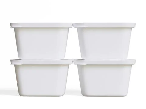 Realistic plastic container packaging or plastic food for mockup collection  Stock Illustration