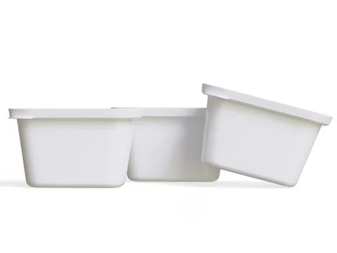 Realistic plastic container packaging or plastic food for mockup collection  Stock Illustration