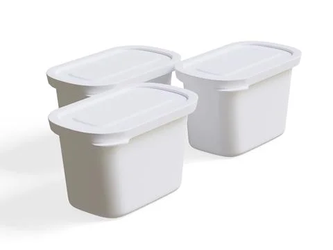 Realistic plastic container packaging or plastic food for mockup collection  Stock Illustration