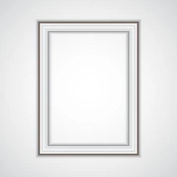 Realistic plastic frame on the wall Illustrazione stock
