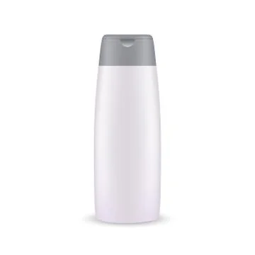 Realistic plastic Shampoo bottle mockup Stock Illustration