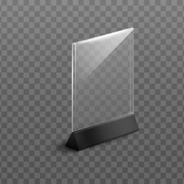 Realistic plastic table stand mockup for restaurant menu or nformation card 스톡 일러스트