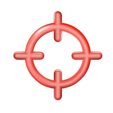 Realistic plastic toy aim icon in trendy 3d style isolated Stock Illustration