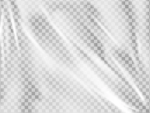 Realistic plastic wrap texture . Stretched polyethylene cover. Stock Illustration