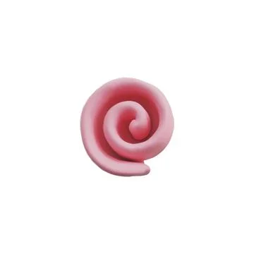 Realistic plasticine pink curl, vector 3D render swirl shape from dough, clay Stock Illustration
