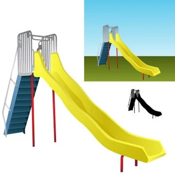 Realistic playground slide Stock Illustration