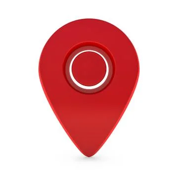 Realistic pointer of map. Red map marker icon. 3D Stock Illustration