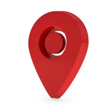 Realistic pointer of map. Red map marker icon. 3D Stock Illustration