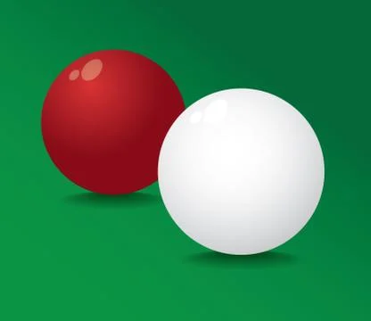 Realistic pool ball full red and white - illustration Stock Illustration