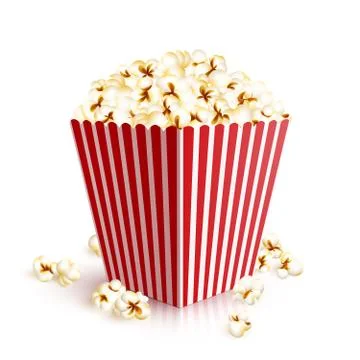 Realistic Popcorn Bucket Illustrazione stock
