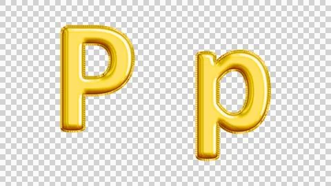 Realistic "Pp" Isolated Balloon Text Effect. Stock Illustration