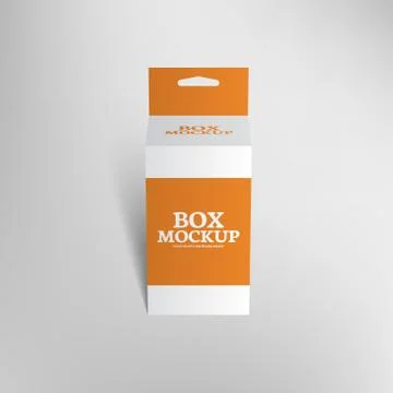 Realistic product package box mock-up with hang slot 2 스톡 일러스트