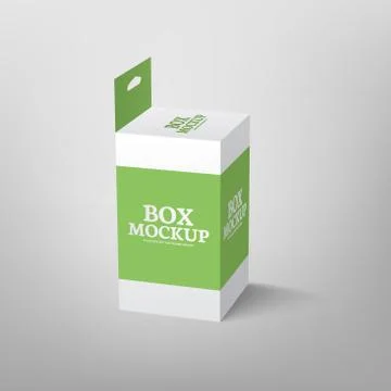 Realistic product package box mock-up with hang slot 3 Stockillustratie