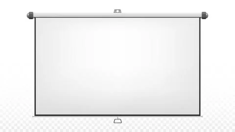 Realistic Projection Screen, Isolated, Vector Illustration Stock Illustration