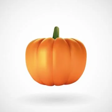 Realistic pumpkin with white background, vector Stock Illustration