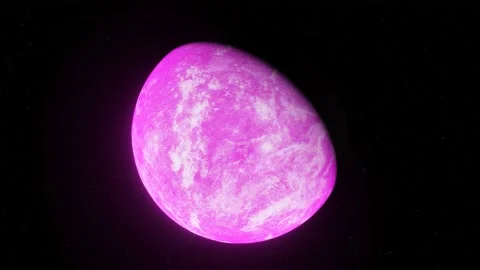 Realistic Purple Alien Planet Slow Rotate Top To Front 4K Stock Footage