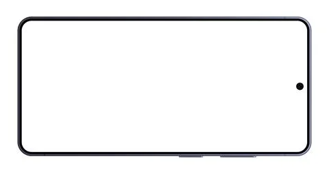 Realistic purple smartphone empty screen frame overlay mockup. Mobile phone Stock Illustration