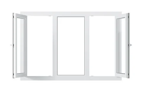 Realistic pvc window with double-glazed glass Ilustración de archivo