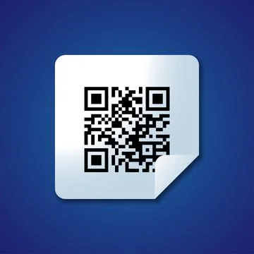 Realistic qr code black icon. Qr label sticker. Vector illustration isolated  Stock-Illustration