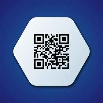 Realistic qr code black icon. Qr label sticker. Vector illustration isolated  库存插图