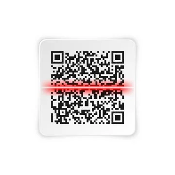 Realistic QR code sticker. Identification tracking code. Serial number, product 스톡 일러스트