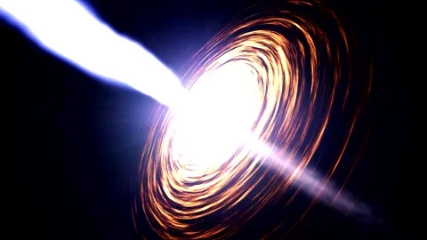 Realistic Quasar Animation, Space Flight Stock Footage