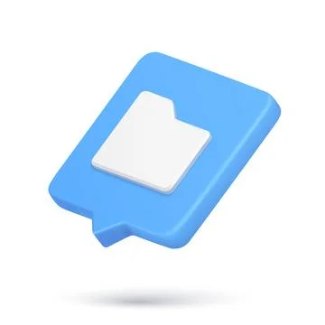 Realistic quick tips folder file storage cyberspace directory 3d icon alert.. Illustrazione stock