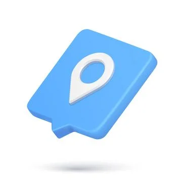 Realistic quick tips map pin GPS location pointer find position 3d icon cyber Stock Illustration