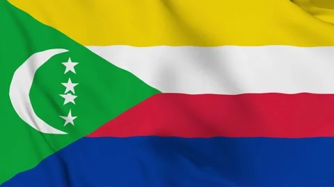 Realistic R Comoros waving flag. Stock Footage 202586985