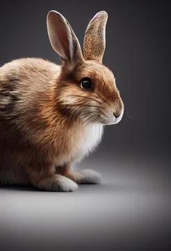 Realistic rabbit portrait. Stockillustratie
