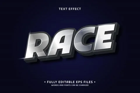 Realistic racing text effect Stock Illustration