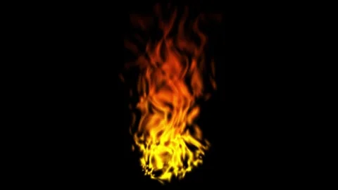 Realistic Raging Fire Flame Burning and Rising on Black Background Vídeos de archivo 333625395