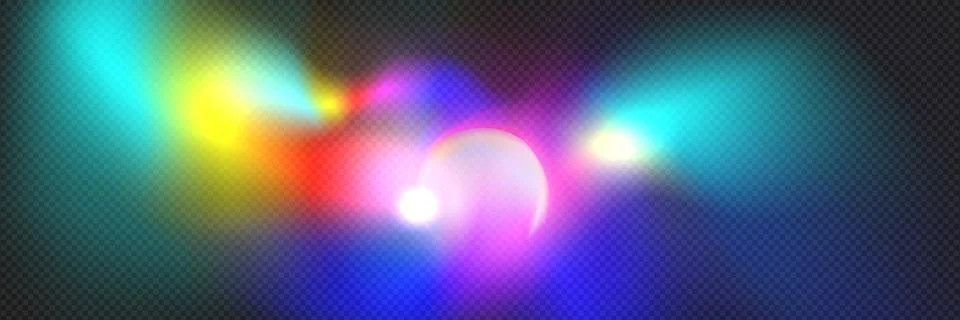 Realistic rainbow light prism effect Stock Illustration