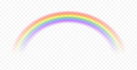 Realistic rainbow. Sky magic spectrum color after rain on transparent background Stockillustratie