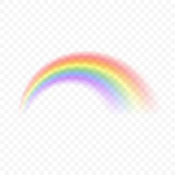 Realistic rainbow. Sky magic spectrum fantasy effect Stock Illustration