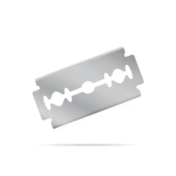 Realistic razor blade, front view Stock Illustration