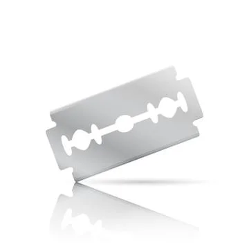 Realistic razor blade, front view Stock Illustration