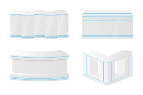 Realistic reception counter table set Stock Illustration