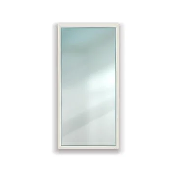 Realistic rectangular mirror for bathroom. Home reflective surface in white Stock Illustration