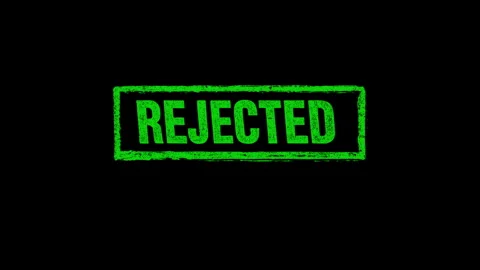 A realistic rectangular REJECTED rubber seal in green featuring an authentic Stock Footage 339988910