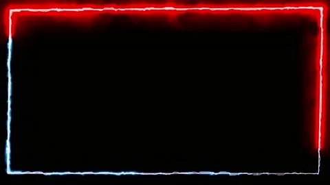 Realistic red and blue light sqare shape on black background.  Stock Footage 201837403