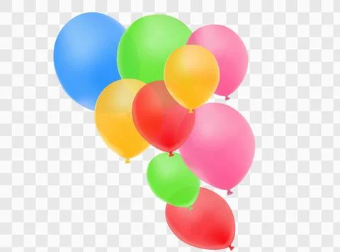 Realistic red balloon isolated on transparent background. Vector illustration. Stock Illustration