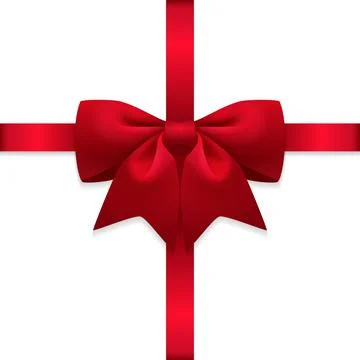 Realistic red bow Stock Illustration