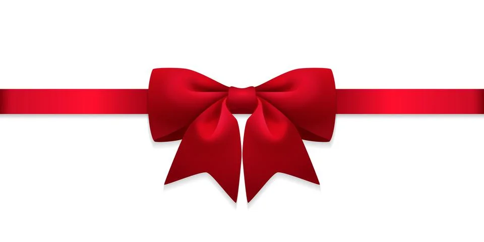 Realistic red bow 库存插图