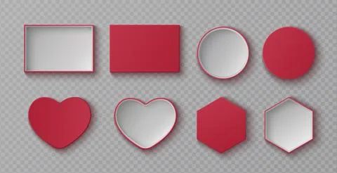 Realistic red box mockup from top perspective Stock Illustration