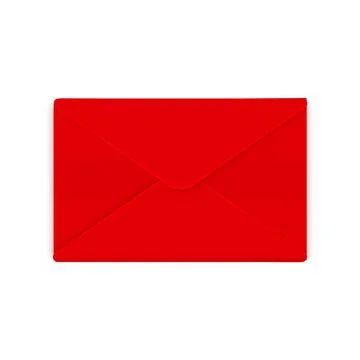 Realistic red closed envelope icon. Vector Illustrazione stock
