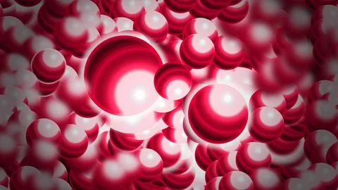 Realistic red color bubble background design vector template Stock Illustration
