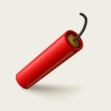 Realistic red dynamite on white Stock Illustration